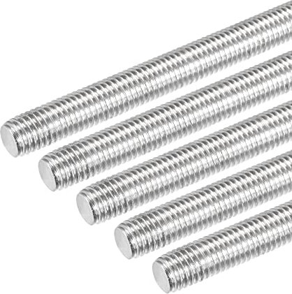 DMiotech 5 Paquet M12 x 140mm Entièrement Fileté Tige 304 Inox Acier Droite Main Filetages Tige Barre Goujons Colliers et Boulons en U