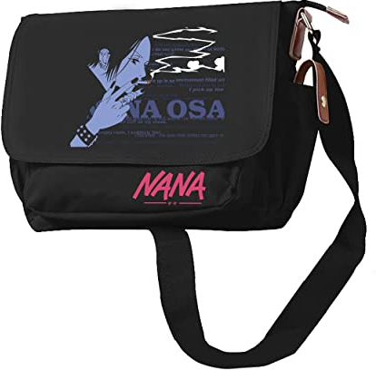 Anime Nana, Cross-Tasche, lässiger Tagesrucksack, Büchertasche, Unisex, verstellbarer Riemen, Schultertaschen, Schwarz, A