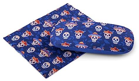 Brillenputztücher mit Motivdruck in verschiedenen Kombinationen (Días De Los Muertos, Microfasertuch mit Etui)