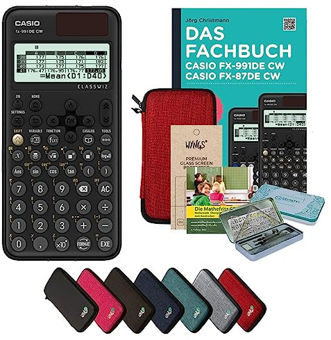 CALCUSO Streberpaket Rot mit Taschenrechner Casio FX-991DE CW