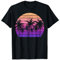 Paradies Retro Tropischer Strand mit Palmen für Surfer T-Shirt