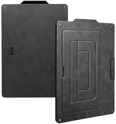 PUNCUBE Scrivania portatile con tappetino per mouse retrattile, supporto regolabile, superficie espandibile e protezione dal calore, per laptop e tablet, colore: nero