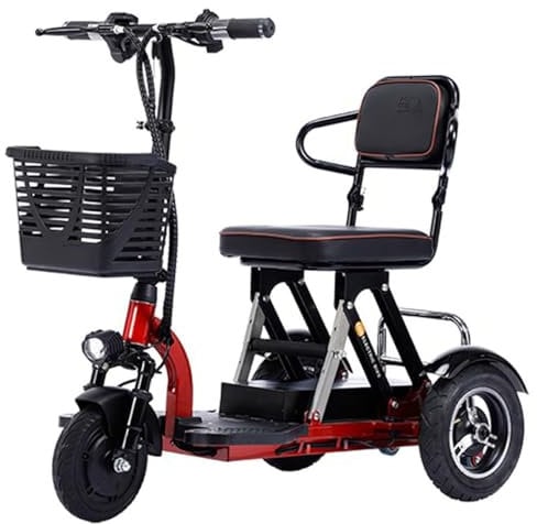 SJAPEX Leichter Reisemobilitätsroller Mit Ladegerät Und Korb, 3-Rad-Reisemobilitätsroller, Elektrische Rollstühle, Motorisierte Roller Für Ältere Menschen