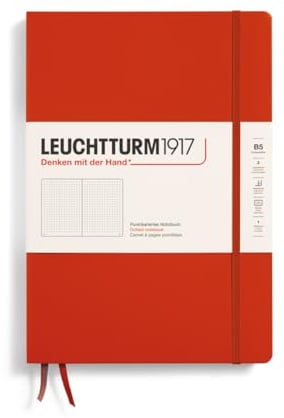 LEUCHTTURM1917 370276 Notizbuch Composition (B5), Hardcover, 219 nummerierte Seiten, Fox Red, Dotted