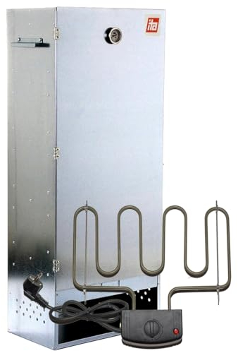 ITA Fumoir électrique 7004 111x29x47 cm - Armoire de Fumage Premium avec thermomètre - Métal galvanisé, Résistant à la Corrosion, Durable - Fumoir pour Viande, Poisson, Fromage