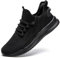 JUEQIBAA Mens Trainers Running Shoes Lightweight Walking Sneaker Fitness Gym Slip on Trainers Tennis Shoes Sports Jogging Trainers Black Size 9 UK(Label Size:43)
