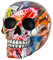 Lifestyle & More Totenkopf Skulptur Dekofigur Pop Art aus Kunststein Mehrfarbig Höhe 12cm b=15cm