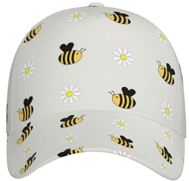 urtradezz Bees Cap Niedliche Baseballkappe Lustiger Sonnenhut Verstellbare Kappe Bienenhut Trucker Hat Cap für Damen Herren, Bienen 01, One size