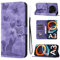 LSPCASA Housse Protection pour Xiaomi Redmi A3 6.71 Pouces Matériau en Cuir PU Coque Xiaomi Redmi A3 avec Fentes pour Cartes Étui Motif Papillon Chat Violet