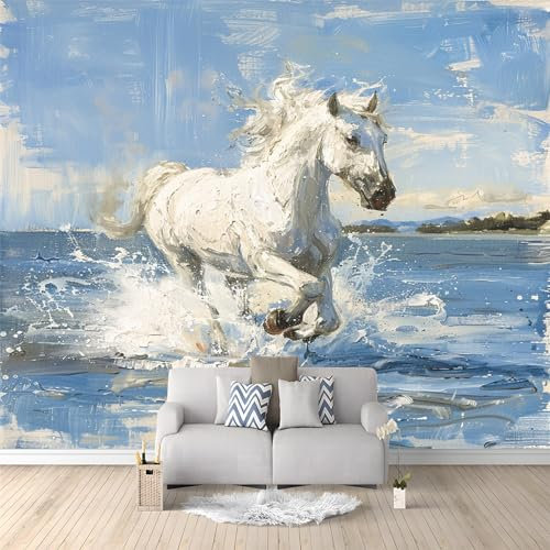 Fotomurales Caballo corriendo 250 x 175 cm - Papel Pintado Tejido No Tejido - Decorativos Murales para Pared Salón y Dormitorio - Diseño Moderno