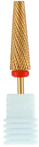 1Pcs 5 in 1 Nail Drill Bit Carbide Tungsten Steel Cuticle Drill Bit Professional Acrylic Gel Nail Removal Drill Bit Quickly Safely Nail File Cone Bit for Manicure Pedicure Cuticle Gel Polishing (Gold)