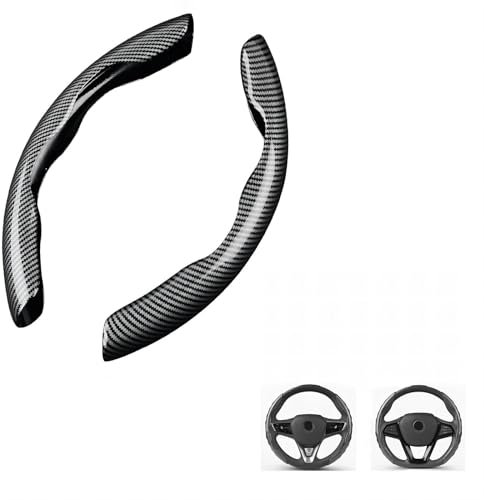 YWDGFC 2 Stück Lenkradbezug für BMW E39 F10 E60 F30 E46 E36 X1 E84 E90 Serie 1 E87 F20 E46 Tuning E60 X5 E53 F30, Langlebig Rutschfester Lenkradbezug Auto Innenraum Zubehör