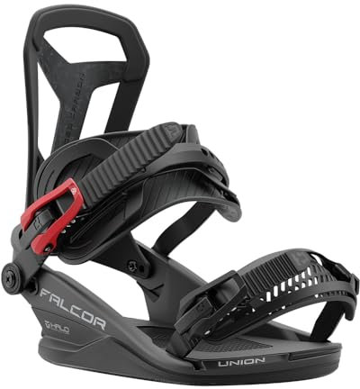 Union Falcor - Fijaciones para tabla de snowboard, talla M de EE. UU. para hombre 8-10, color negro