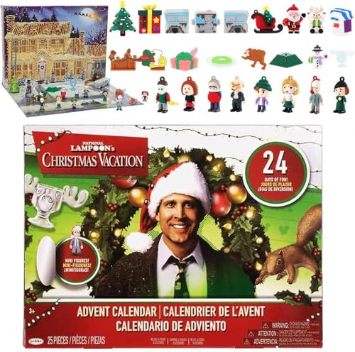 National Lampoon's Adventskalender, 2024 Adventskalender, 24-Tage Weihnachts Countdown Kalender mit Sammelfiguren, National Lampoon's Countdown Kalender, für Kinder und Erwachsene
