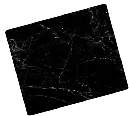 DEENZ 80X52Cm Black Marble Effects Universal Hob Cover Plate Tempered Glass Worktop Saver Dishwasher Safe 5Mm All Types of Cookers (Hob Cover 4 Feets)