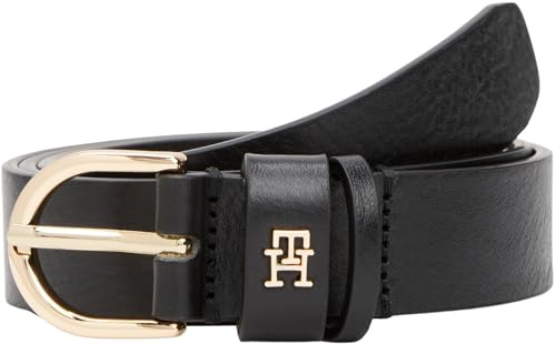 Tommy Hilfiger Damen Gürtel Essential Effortless 2,5 cm Ledergürtel, Schwarz (Black), 100 cm