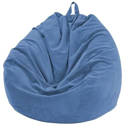 Großer Jumbo-Sitzsack aus Kordsamt, bequeme Liege für alle Altersgruppen, Gartenliege, 70 x 80 cm, Marineblau