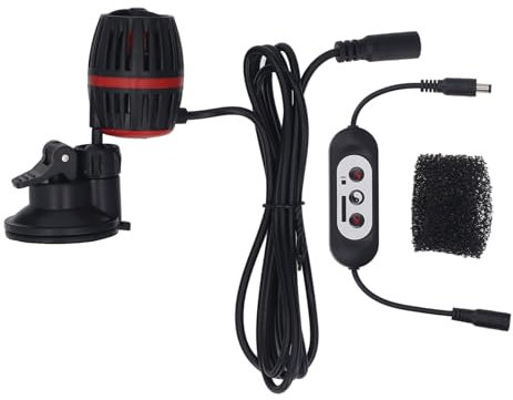 Pompe de Circulation pour Aquarium, Pompe à Eau Submersible, Pompe de Circulation pour Aquarium avec Base D'aspiration Magnétique Forte, Tête de Puissance Réglable à 360 ° (BLACK)