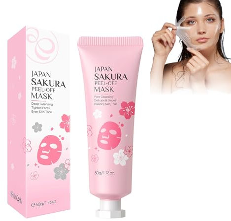 HASAIKA® Sakura Peel Off Maske, Kollagen Peel Off Maske Gesicht, Feuchtigkeitspflege Gesichtsmaske, Verbessert die Elastizität der Haut und nährend für einen ebenmäßigen Hautton (50 g)
