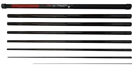 ZWIM Angelrute, 8 m, leicht, langlebig und flexibel, Fiberglas-Konstruktion, mit Teleskop-Oberseite, zwei Abschnitten und Metall-Augenspitze (8 Abschnitte) [12–20T800]