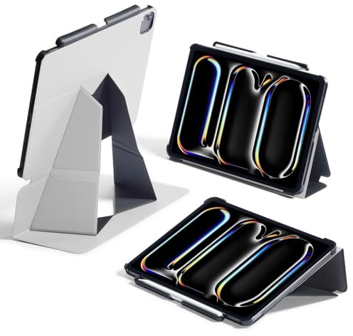 MOFT Hülle für 12,9'' iPad Pro (3./4./5./6.Generation), Schlanke Schwebender Folio Hülle iPad Ständer mit Bleistifthalter, 4 Verstellbare Winkel, MOVAS Veganes Leder, Auto Weck/Schlaf (Neblige Bucht)