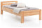 WOODLIVE DESIGN BY NATURE Massivholz-Bett aus Kernbuche inkl. Lattenrost verstellbar und Matratze, Seniorenbett, in Komforthöhe, geöltes Einzel- und Komfortbett mit Kopfteil (100 x 200 cm)