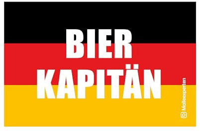50x Malle Sticker Bierkapitän Deutschlandflagge | Party Aufkleber für JGA, Festival, Karneval, Männerabend | Lustige Ballermann Deko | 1 Motiv | Malleexperten