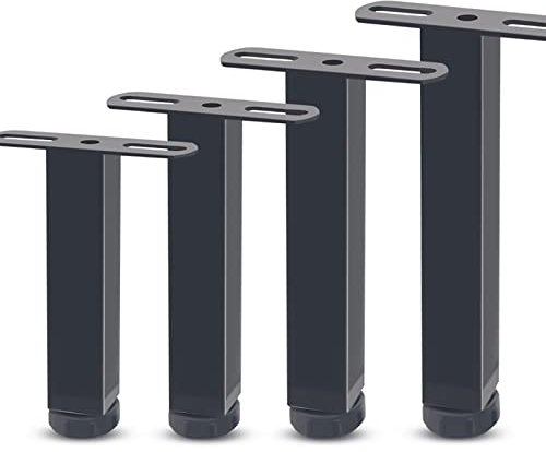 Pieds de lit universels pour sommier à lattes réglables - Accessoires de lit robustes - Supporte jusqu'à 600 kg (33 cm, noir)