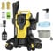 Nettoyeur Haute Pression, 150 Bar, Pression d'eau de 2400 PSI, Débit de 420L/h, IPX5, Pouvoir 2000 W, avec Tuyau Haute Pression 10 M, 4 Buse Réglable de 0 à 160°, Roue Universelle, Pot en Mousse (A)