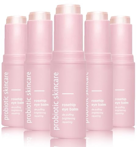 Rosehip Eye Stick, Hydrating Multi Eye Balsam für dunkle Kreise und Schwellungen, Rosehip Augencreme verblassen feine Linien und Haut, feuchtig machen und die Haut um die Augen straffen (5PC, 15G)