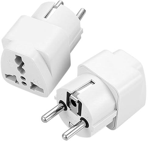 2 adattatori universali Cina Germania, adattatore da viaggio universale per Germania, Francia, Spagna, Paesi Bassi, Svezia, Belgio, Polonia, Svizzera, Corea del Sud, Russia, ecc