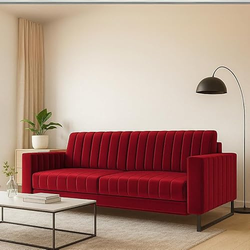 Agritrade AK LOFT SB Sofa Bed with Storage and Spring Mattress Sleep Function Red