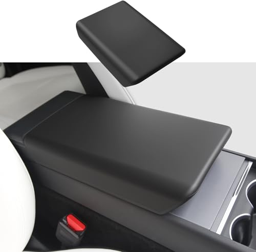 Arcoche Copertina mediana del bracciolo per Tesla Model Y Juniper 2025-2026 e Model 3 Highland 2024-2025 - Copertine del bracciolo in TPE per interni - Nero