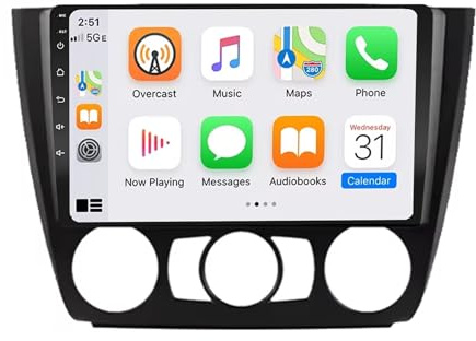 9 inch Car Stereo for BMW 1 Series E81 E82 E87 E88 AT 2004-2011 Android 15 Touch Screen Car Radio with GPS SWC WIFI BT FM RDS Mirror link Backup Camera Wireless Carplay(H3 4+64G)