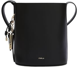Furla Leder Umhängetasche Schultertasche Roxie Bucket Bag Nero schwarz
