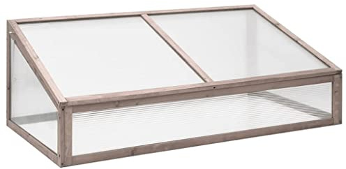 Mokuyary Invernadero Madera de Abeto Gris 110x58,5x39 cm Invernadero Tipo Caseta de Jardín Cultivos Flores y Verduras