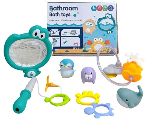Generico Jouets de Bain pour avec Trous de Drainage - Ensemble de Jeu modulaire Multifonctionnel | Jouet d'eau avec pour Filet d'ordinateur Portable au Design Moderne et de Longue durée PE