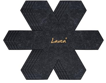 Lavea® 5er-Set Pfannenschoner aus Filz – Dunkelgrau | 38 cm, 3 mm Dicke – Topfuntersetzer, Pfannenschutz und Topfschoner Stapelschutz für Töpfe und Pfannen