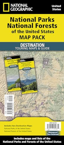 National Geographic Destination Map 2023 National Parks & National Forest of the Us Map Pack Bundle