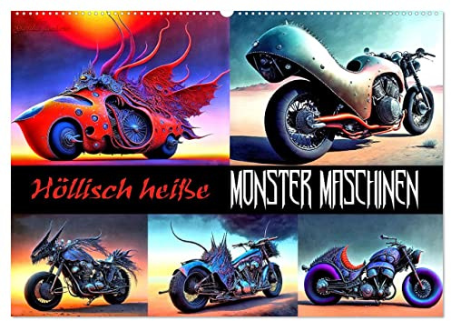 Höllisch heiße Monster Maschinen (Wandkalender 2026 DIN A2 quer), CALVENDO Monatskalender: Teuflisch surrealistische Motorradfantasien (CALVENDO Mobilitaet)