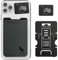 Gecko Travel Tech - Kartenhalter für Smartphones - Haftendes Kartenfach - Handytasche Handy-Tasche in Grau Schwarz