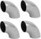 sourcingmap 4pcs 304 Stainless Steel Hand Rail Elbow Fittings 32mm Tube