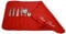 Magie di Casa Porta Posate in Panno cm.35x62 Ricamato - per 12 Posate - imbustato a 1 - Made in Italy (Rosso)