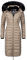 Navahoo Damen Wintermantel Warmer Steppmantel lang mit Kapuze Umay Taupe Gr. XL