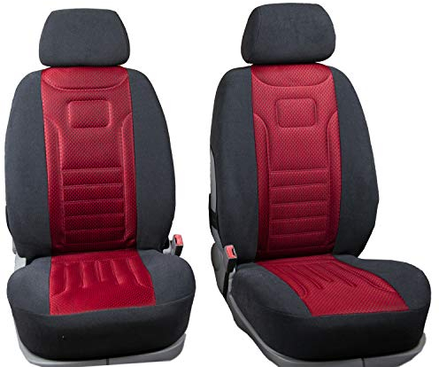 ERJOT Vordersitzbezüge Stripes Rot Universal Autositzbezüge Sitzbezüge Schonbezüge Polyester