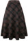 IDEALSANXUN 2005 Karierter Damenrock aus Wolle, elastische Taille, A-Linie, plissiert, Schottenkaro, lange Röcke, Größe XL, Kaffeebraun