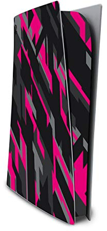 Finest Folia, Design Cover RX023, film de protection autocollant en vinyle, anti-rayures, compatible avec PS5, pour boîtier de console de jeux (édition numérique, n° 15, rose fluo)