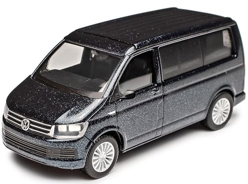 alles-meine.de GmbH Volkwagen T6 California Starlight Blau Fast Schwarz Personen Transporter T5 Ab 2. Facelift 2015-2022 H0 1/87 Herpa Modell Auto