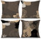 ASDCXZ 4 Stück Kissenbezug Boho 45x45 cm, Modern Minimalist Abstrakt Kunst Blätter Braun Dekokissen Kissenbezüge Kissenhülle Waschbar Polyester Flachs Textil Polster Kopfkissenbezug Kissen Bezug