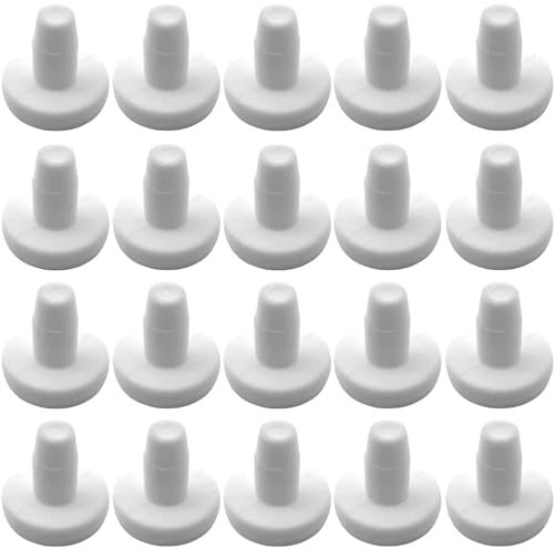 cyclingcolors 20x Embout de Tube à insérer Ø16mm x 6,5mm Plastique Bouchon Trou Tuyau Pied Meuble Chaise Finition Protection Cache, Blanc